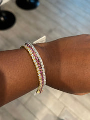 3mm, 4mm & 5mm silver & Moissanite tennis bracelets