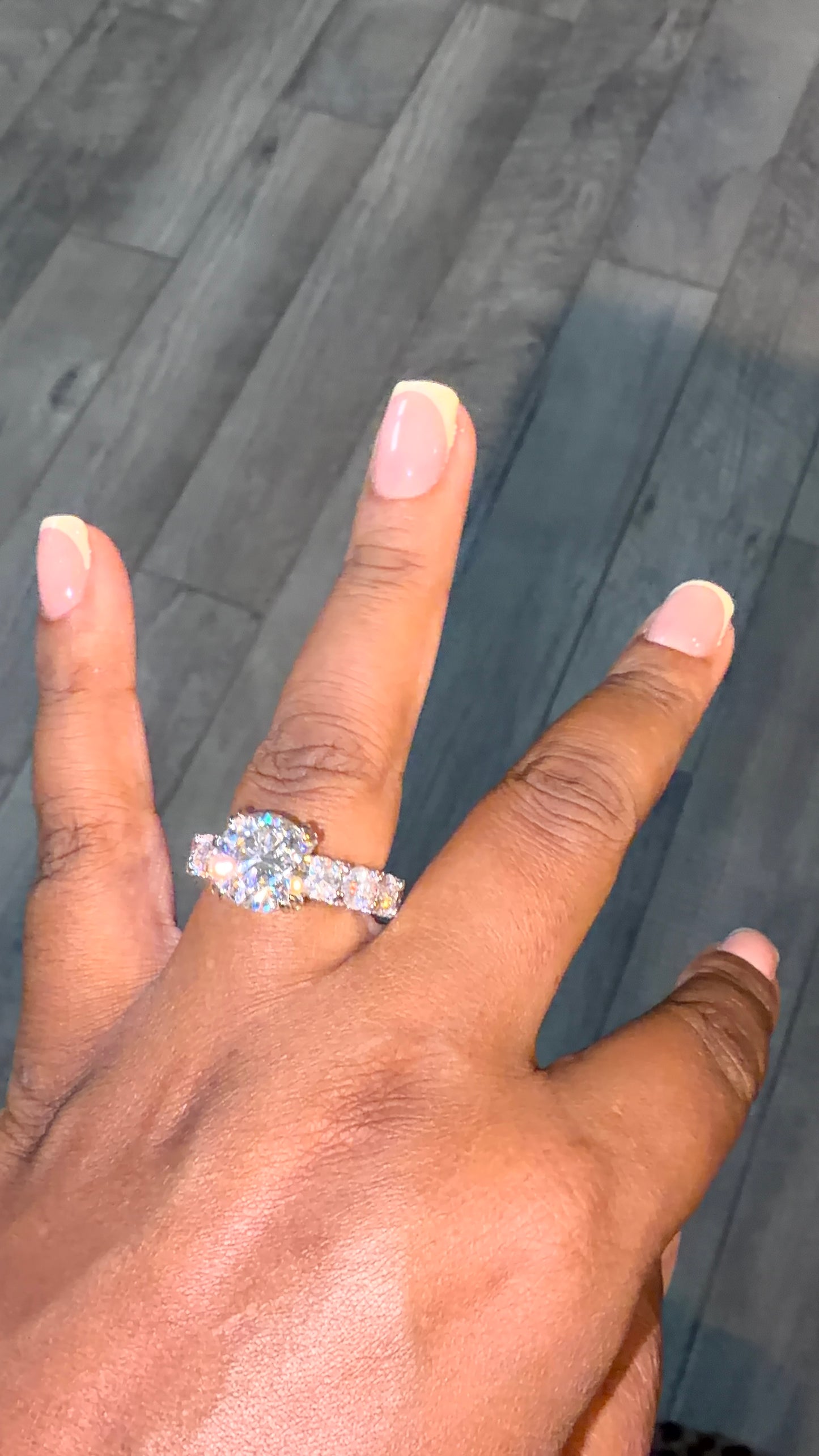 Silver & Moissanite 13ctw big stone 5cts band is available for special order.