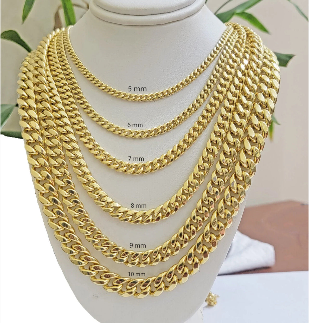 10k hollow & solid gold Miami Cuban links