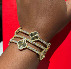 Silver & Moissanite Clover & Butterfly Bracelets Diamond tester approved.