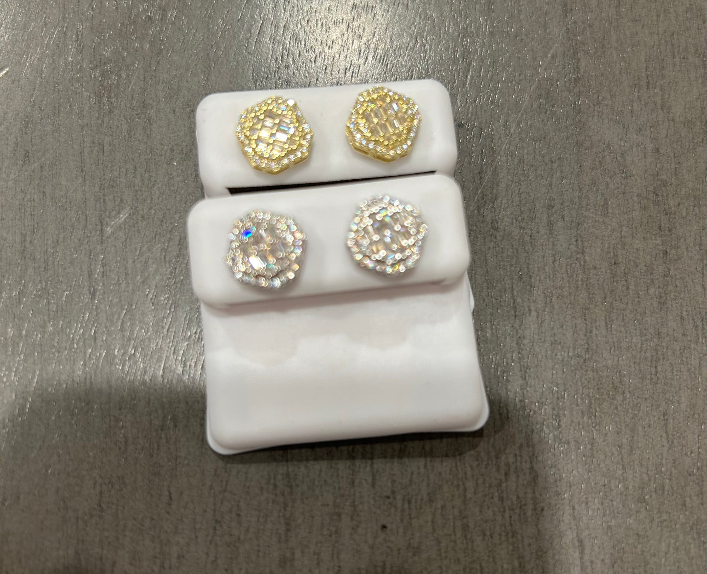 1ct baguette squares or clovers silver & Moissanite