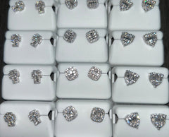 baguette cross, hearts& squares screw backs