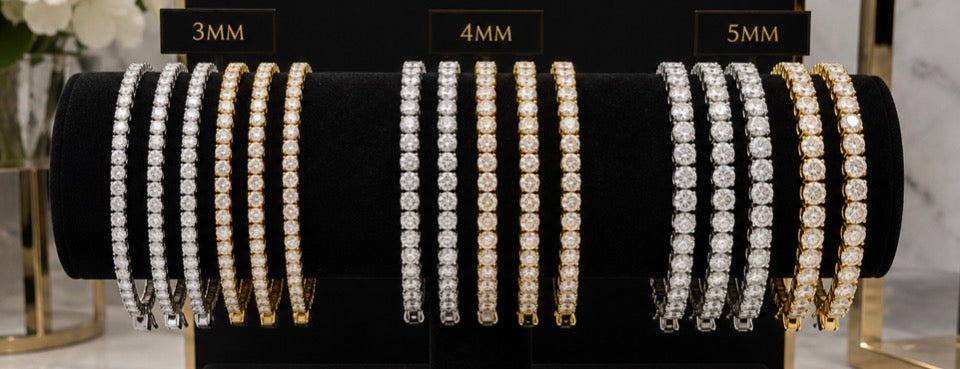 Silver & Moissanite tennis necklace & bracelet sets