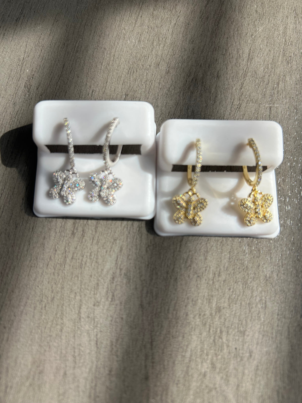 Silver & Moissanite butterflies