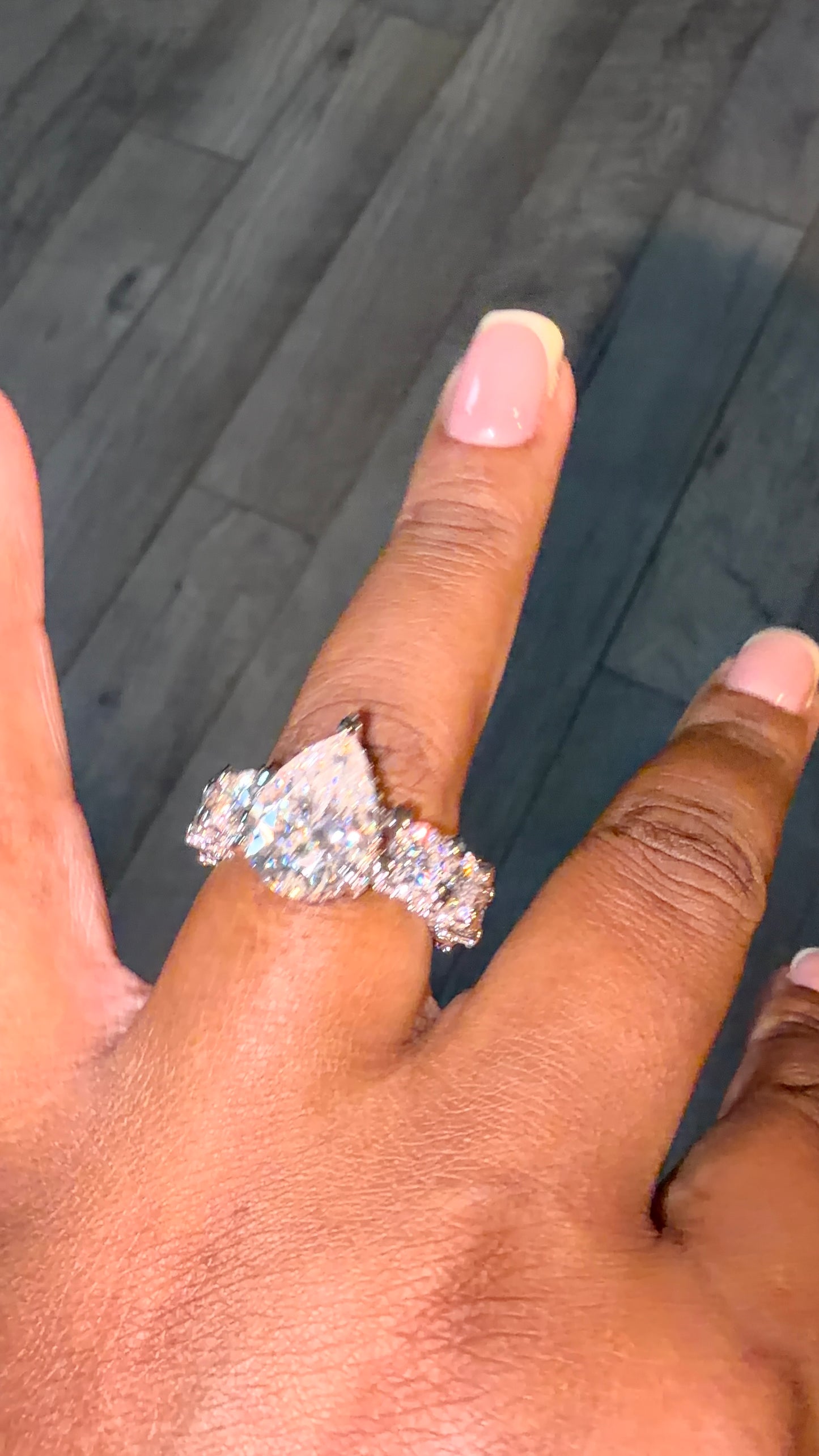 Silver & Moissanite 13ctw big stone 5cts band is available for special order.