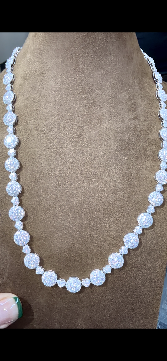 Heart to heart silver & Moissanite bracelet & chain