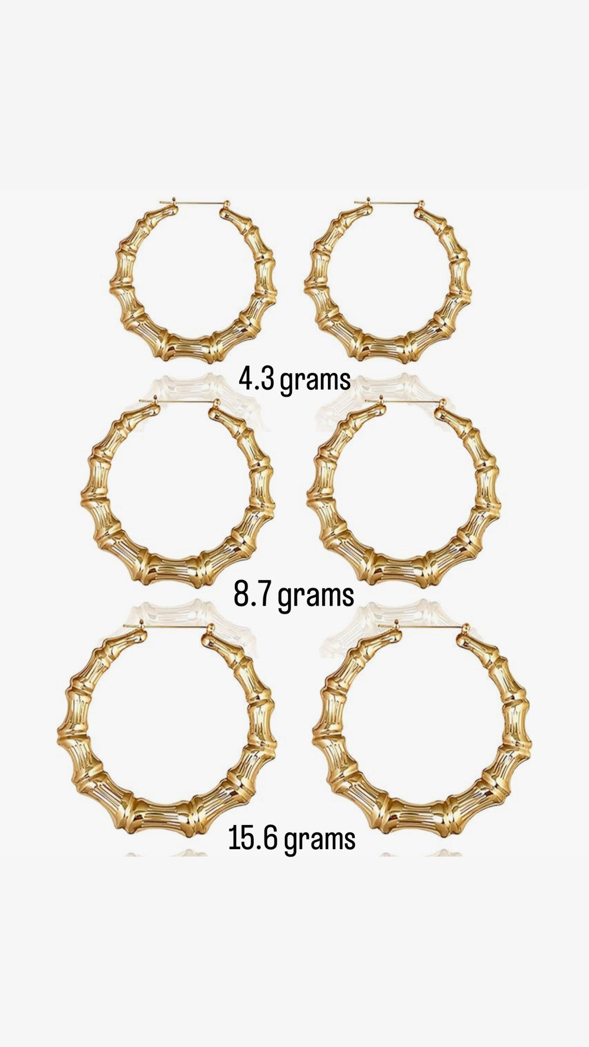 10k gold bamboo hoop earrings