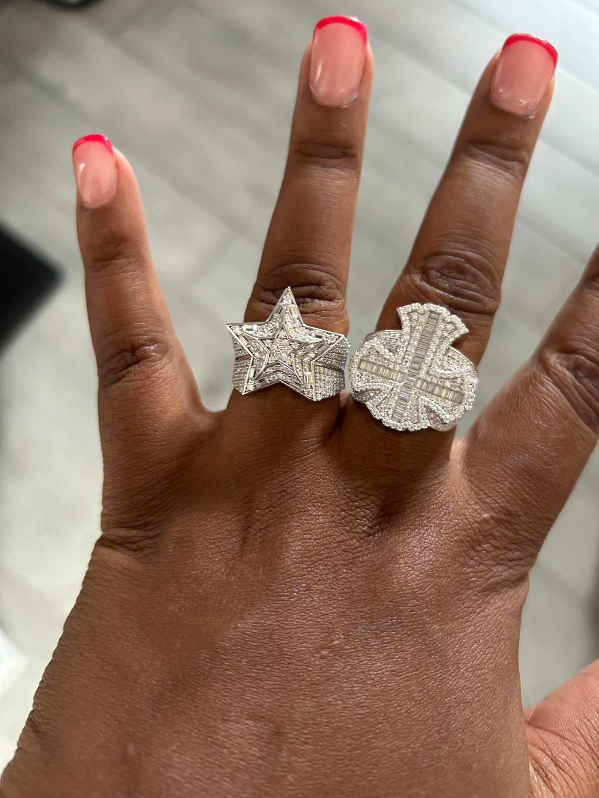 Silver & Moissanite cross or star