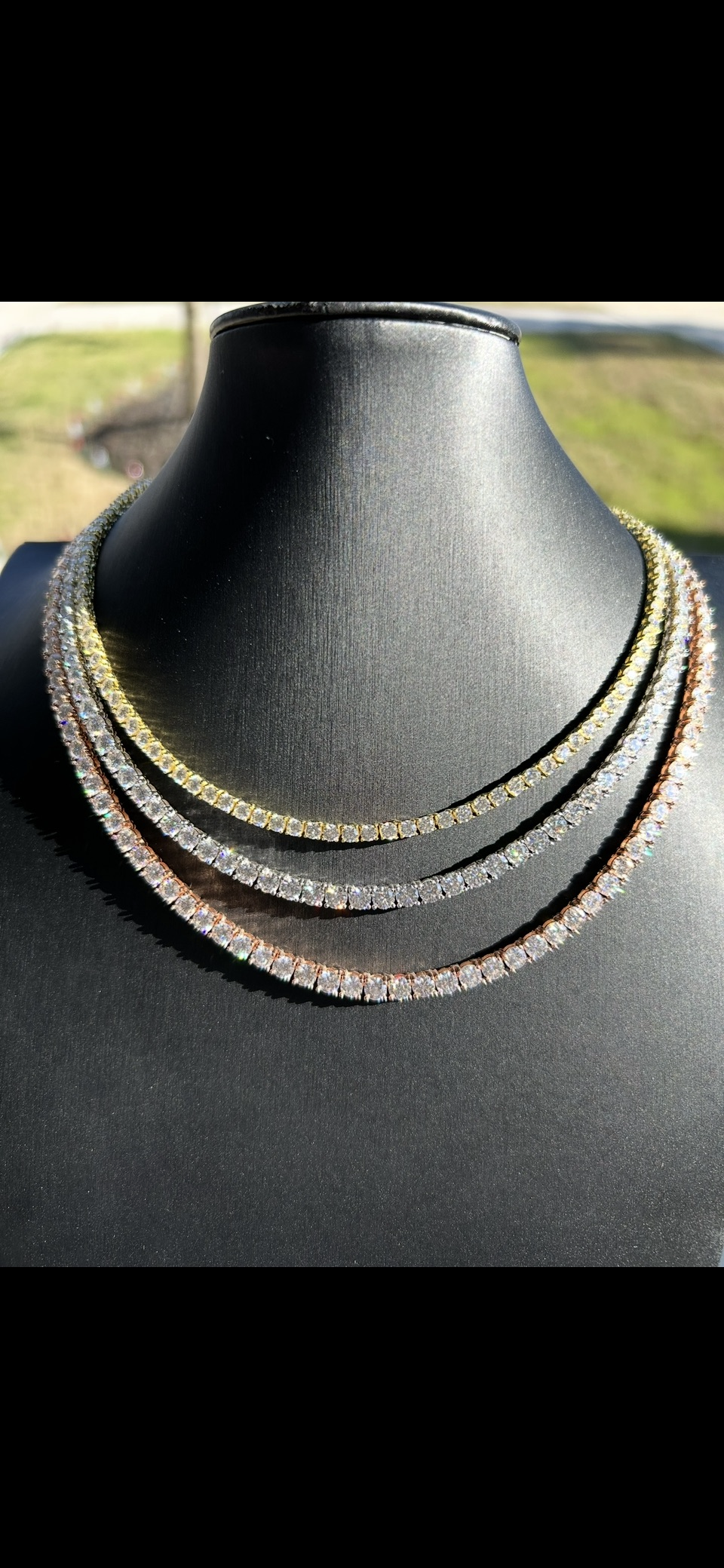 Silver & Moissanite tennis necklace & bracelet sets