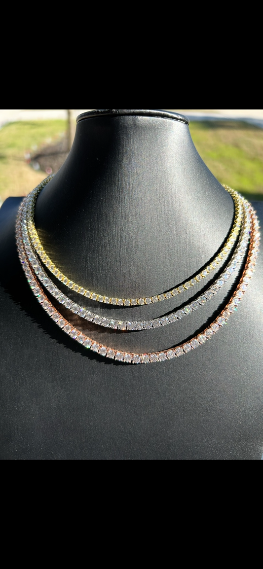 Silver & Moissanite tennis necklace & bracelet sets