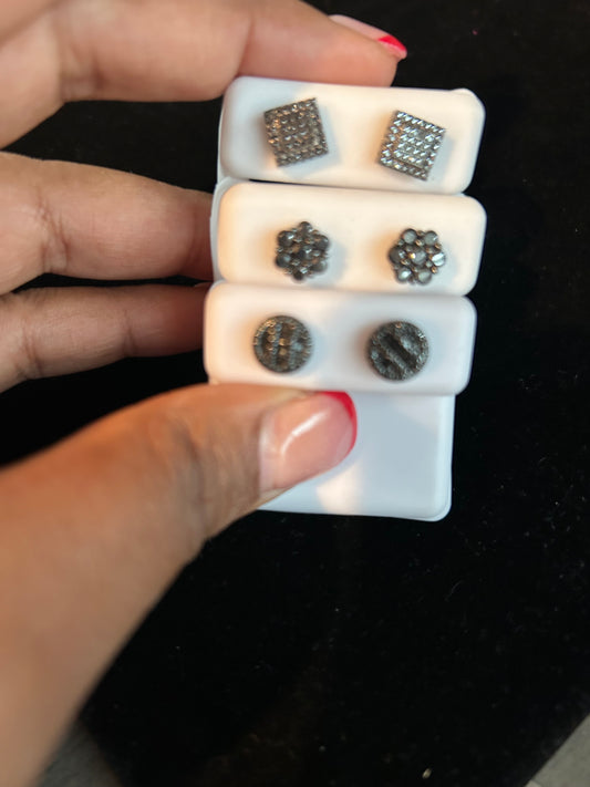 Black Moissanite screw backs