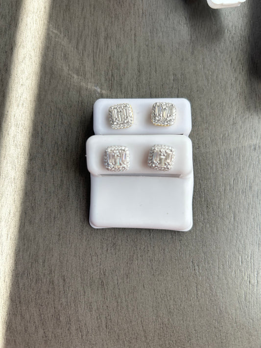 1ct baguette squares or clovers silver & Moissanite