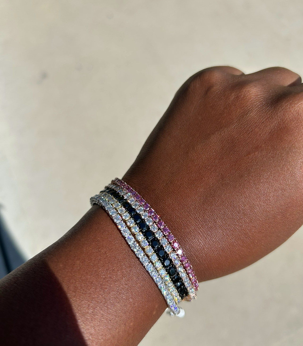 Silver & Moissanite Tennis bracelets.
