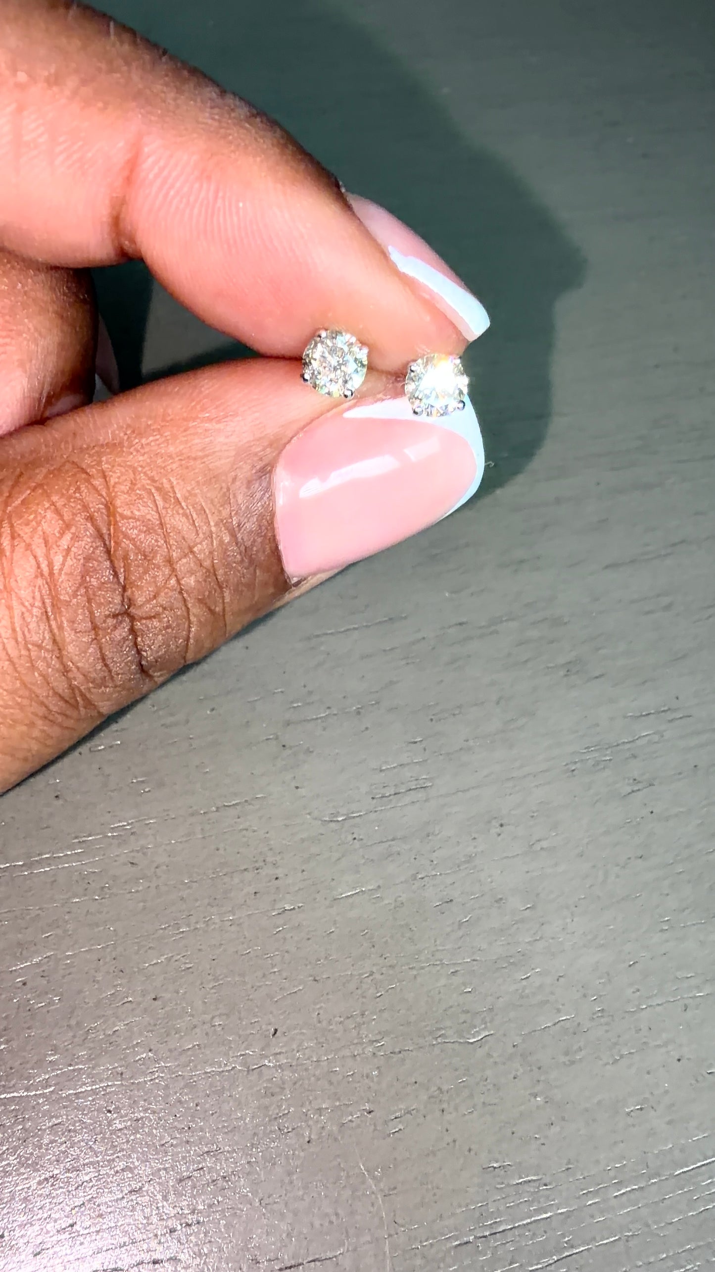 14k white gold & Natural diamonds .43ct & .75ct FG color I2 clarity