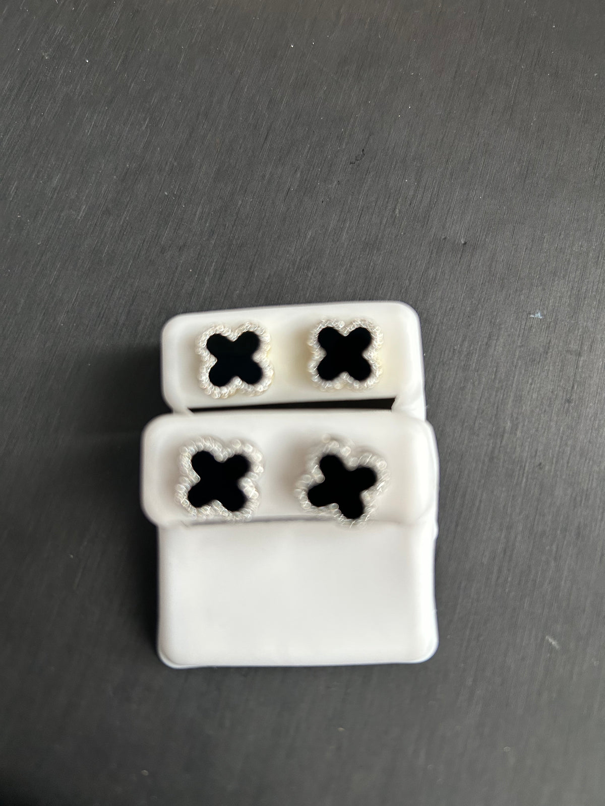 Silver & Moissanite clovers