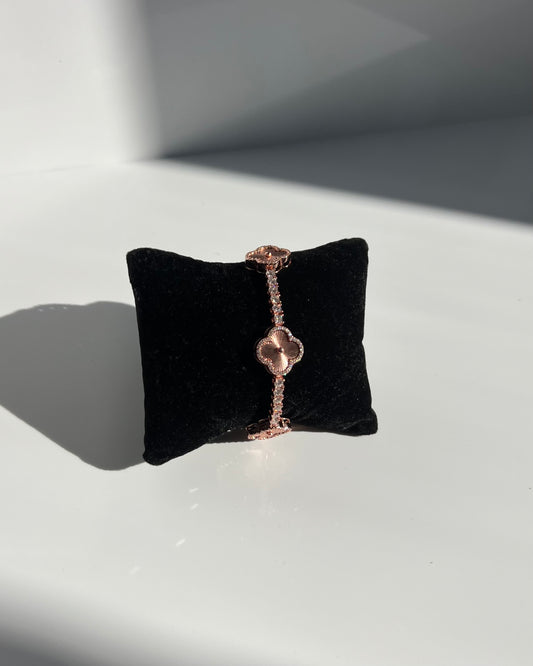 Silver & Moissanite Clover Bracelets Diamond tester approved.