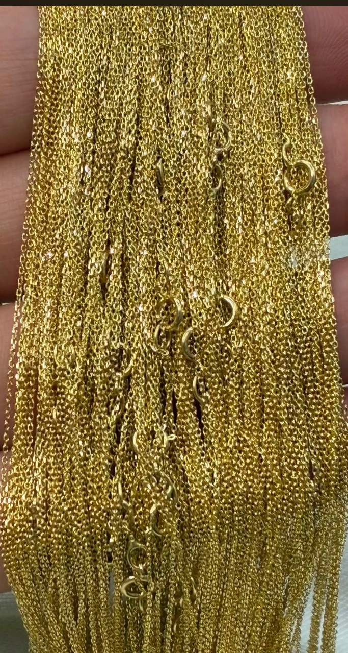 14k gold 0.8mm cable chain