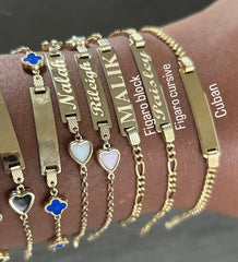 5” kids & 7” adults ID bracelets (email name to info@meekthajeweler.com)