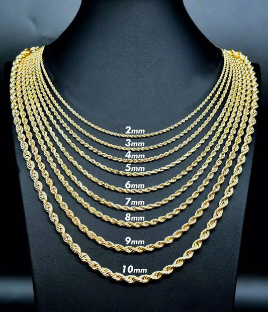 10k gold Hollow & Solid Rope Chains
