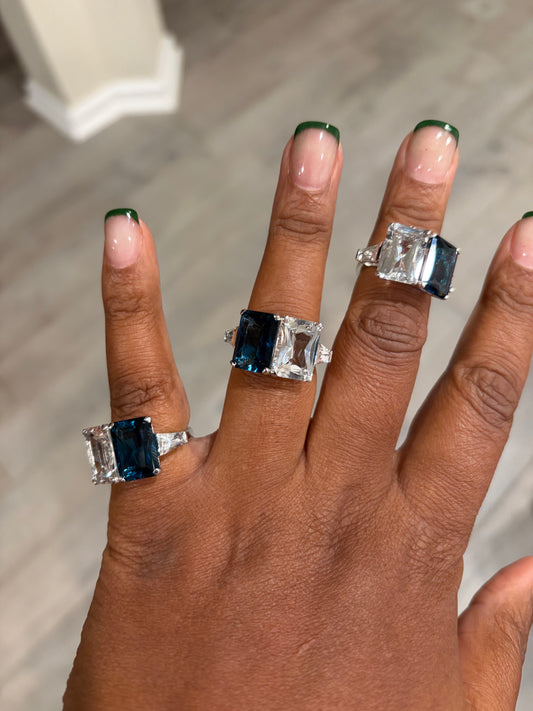 London Blue & White Topaz in Sterling Silver