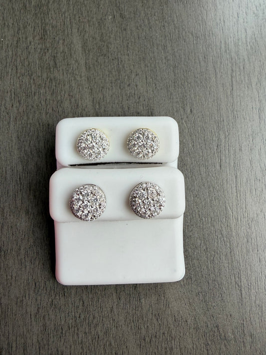 1.11 Silver & Moissanite Round Clusters