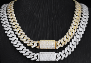 14mm cuban link necklace gra & tester certified