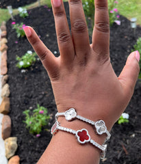 Silver & Moissanite Clover & Butterfly Bracelets Diamond tester approved.