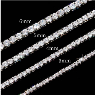 4mm moissanite tennis bracelet gra & tester certified